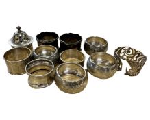Four silver napkin rings, Chester 1911,