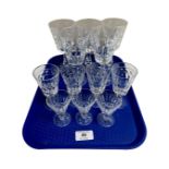 Three Waterford Crystal Sherry glasses, height 7.