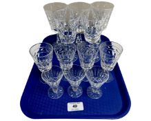 Three Waterford Crystal Sherry glasses, height 7.