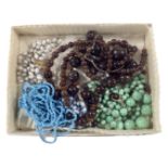 Two boxes containing a collection of costume jewellery including bracelets, earrings,