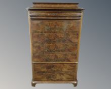 A 19th century continental mahogany seven drawer chest on chest.