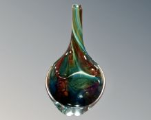 A 1970s Mdina glass vase, Sand and Sea, by Michael Harris.