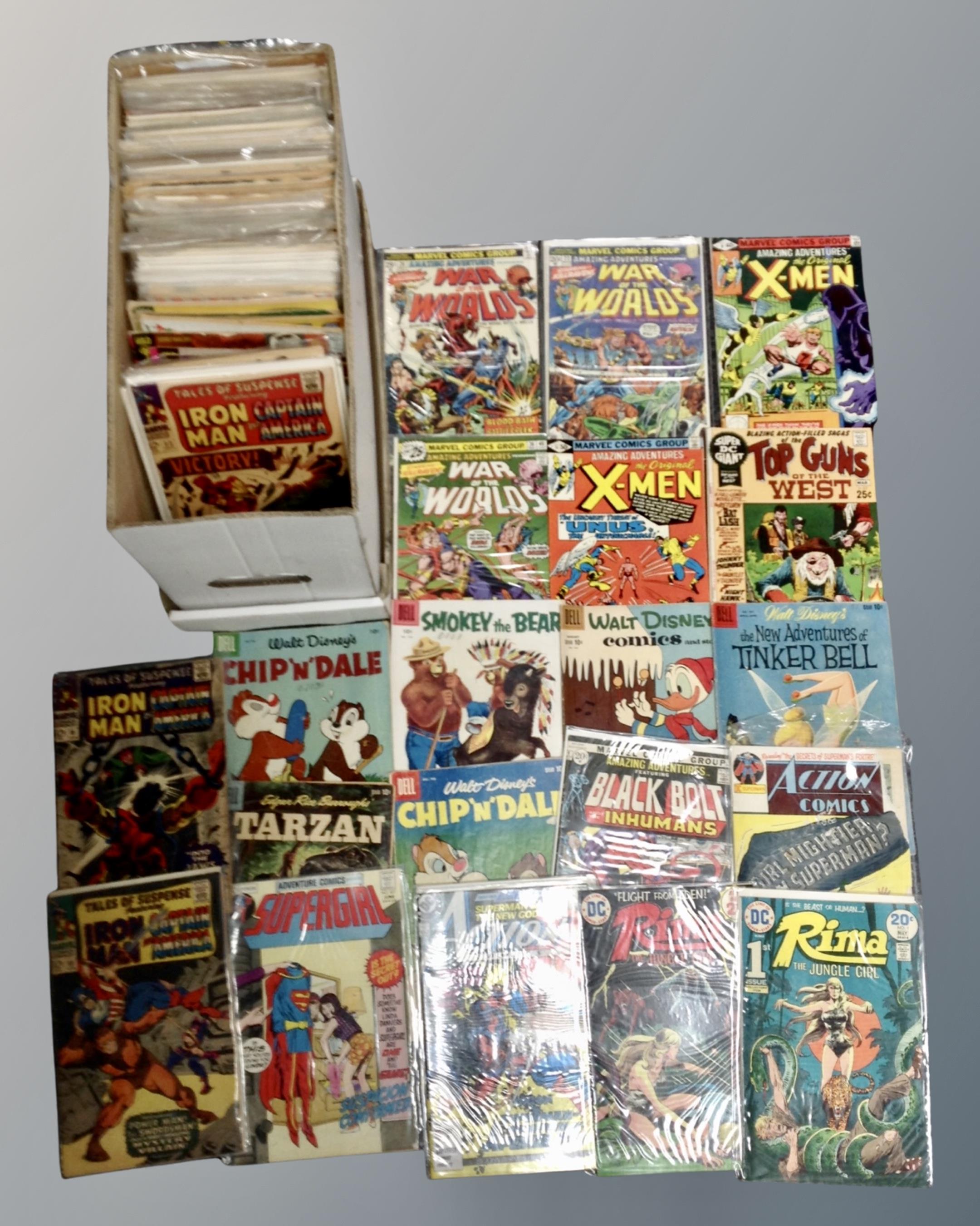 A box containing a large quantity of 20th century comics including Dell Lone Ranger, DC Time Warp,