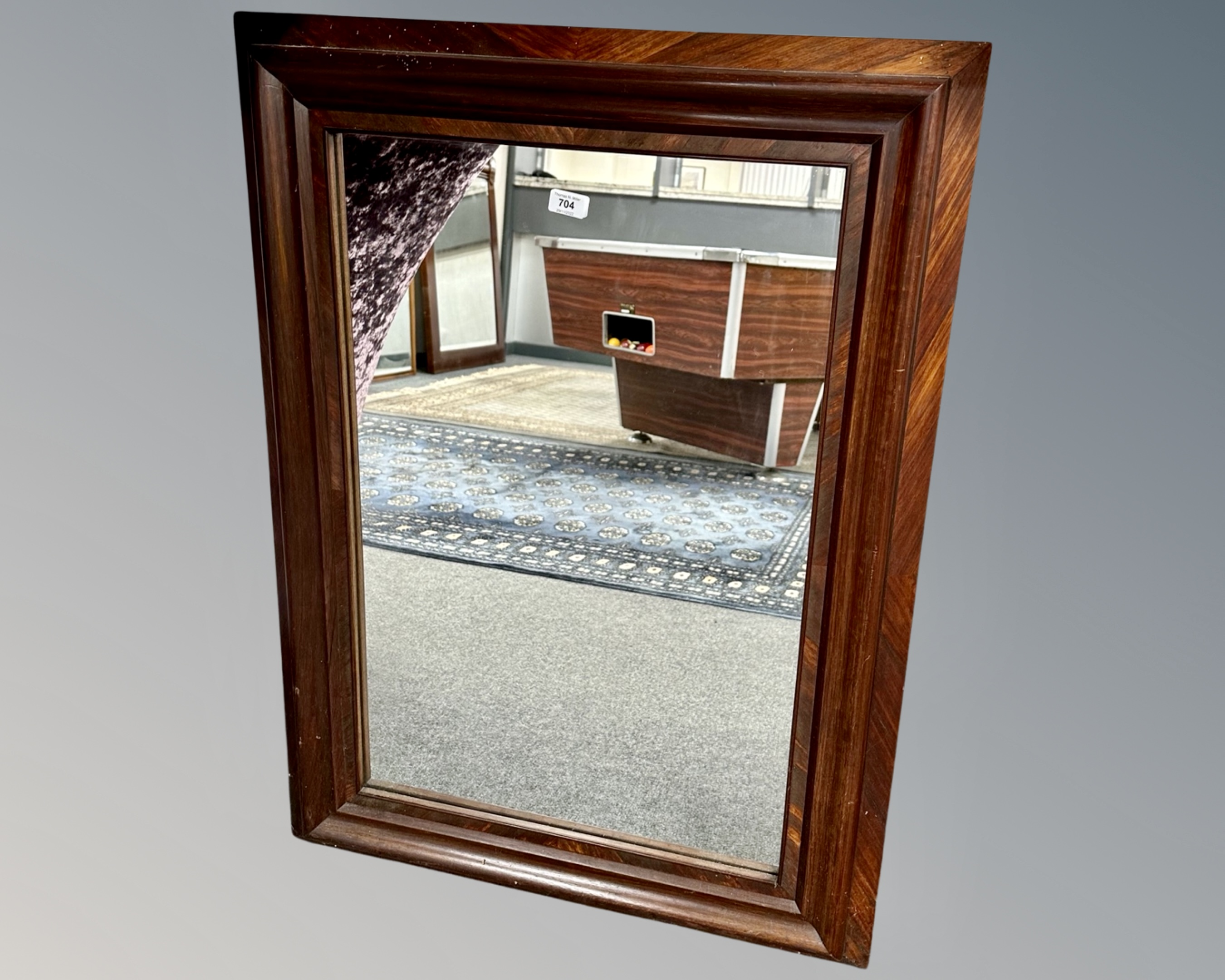 A 19th century mahogany mirror, 72cm by 97cm.