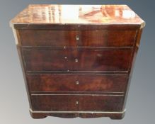A 19th century continental mahogany four drawer chest (a/f)