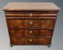 A 19th century mahogany four drawer chest.