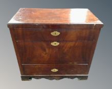 A 19th century mahogany three drawer chest.