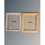 One crate containing twenty three 20 cm x 25 cm photo frames, in various finishes,