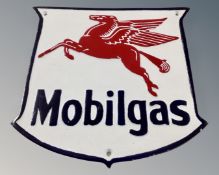 An aluminium Mobilgas wall plaque.