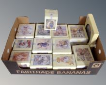 A box containing 12 Leonardo Collection figures together with a further Leonardo Collection plate.