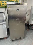 A Foster stainless steel commercial fridge.