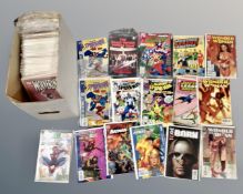 A box containing a large quantity of 20th century and later comics including Marvel,