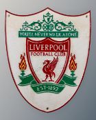 A cast iron Liverpool FC wall plaque 33 cm x 28 cm