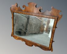 A Chippendale style mahogany wall mirror.