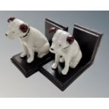 A pair of cast iron novelty Nipper bookends.