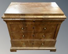 A 19th century mahogany four drawer chest with brass knob handles.