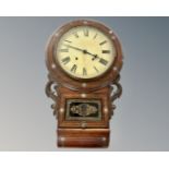 A Victorian rosewood drop dial wall clock.