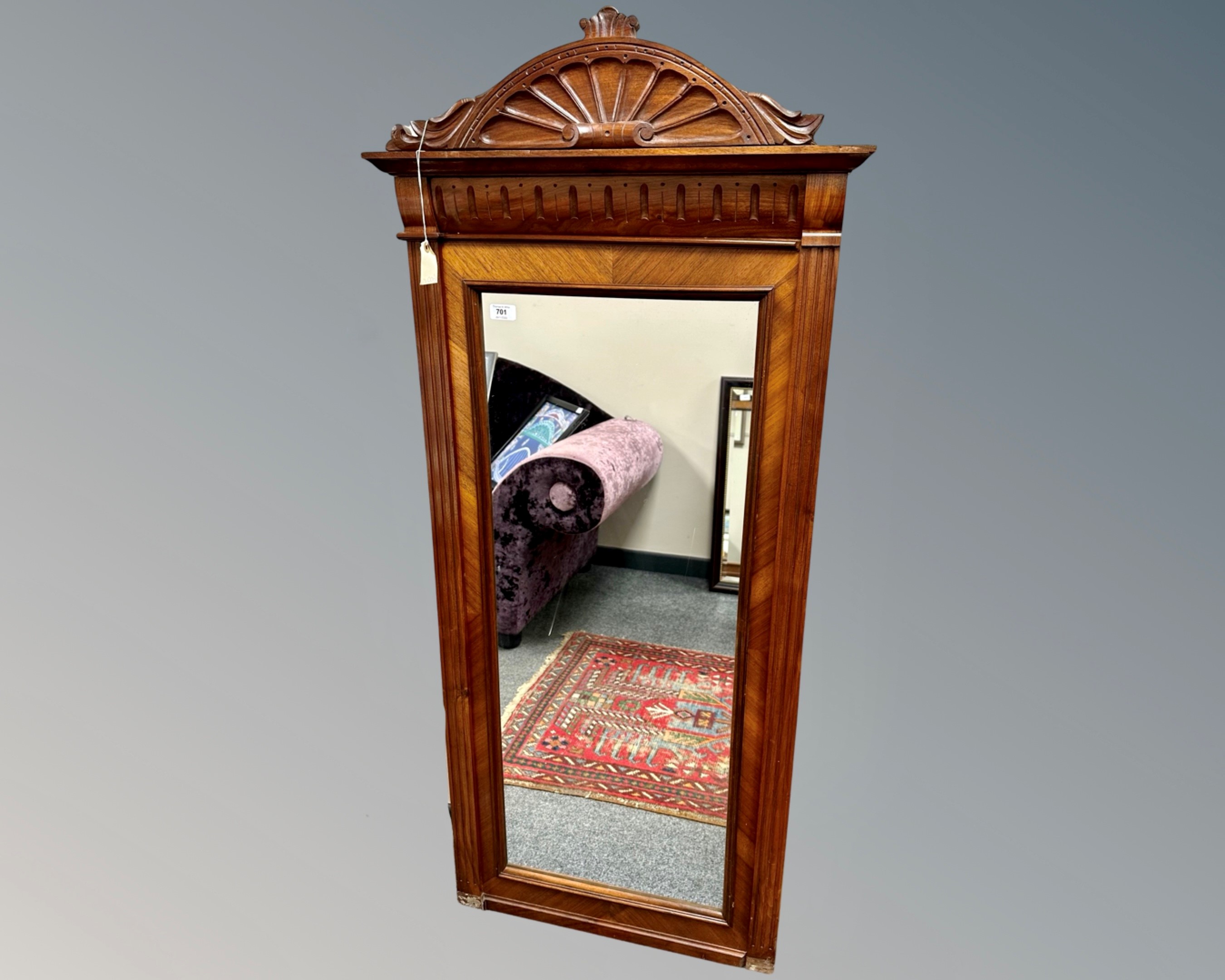 A 19th century mahogany mirror, 65cm by 147cm.