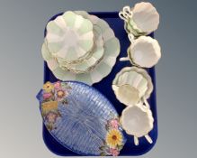 An English 24 piece bone china tea service together with a Maling shallow dish.