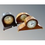 Three early 20th century mantel clocks.