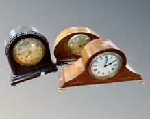 Three early 20th century mantel clocks.