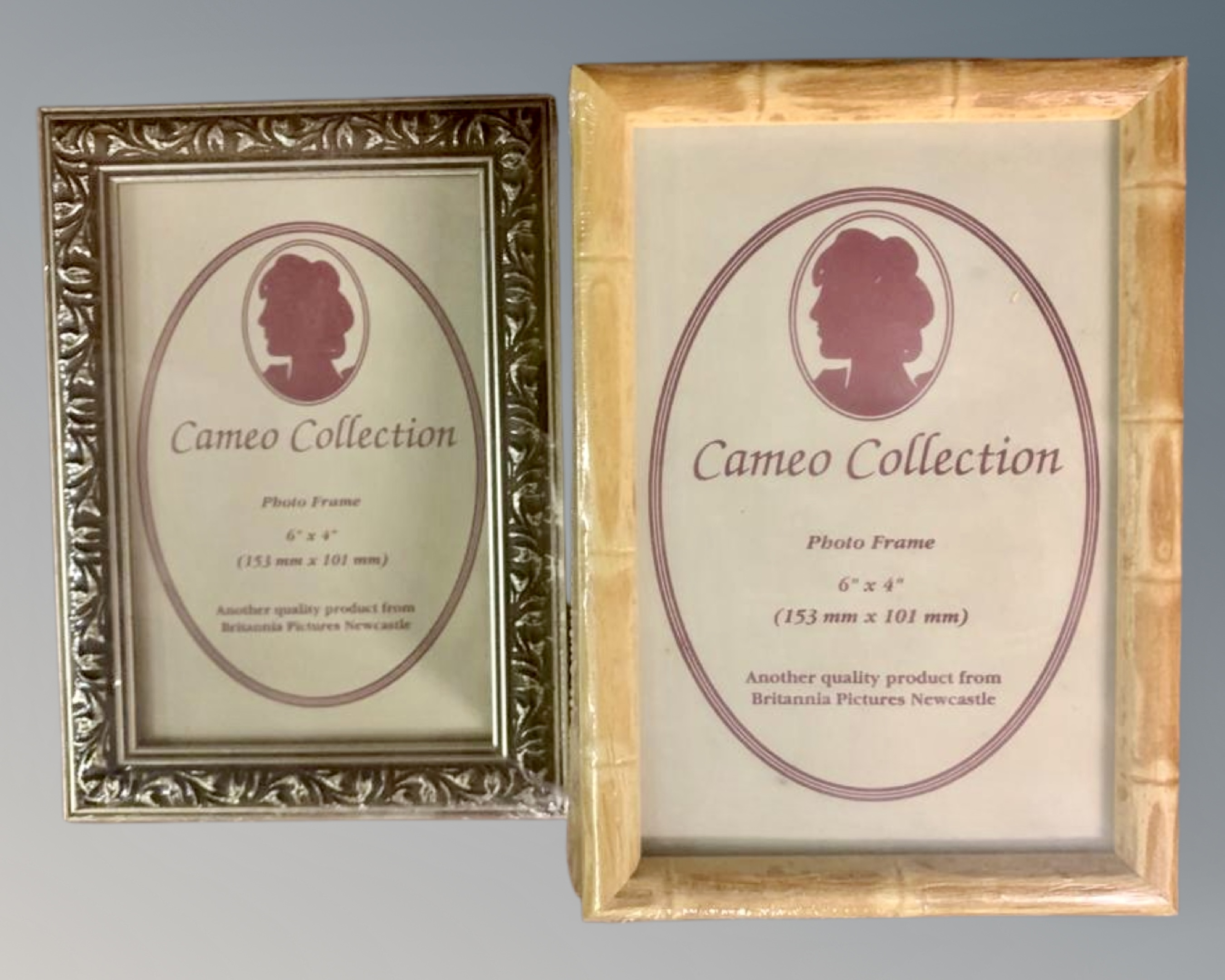 One crate containing seventy four Cameo Collection 6" x 4" photo frames, in various finishes,