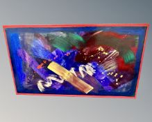 Continental school : Abstract paint, oil on canvas, 176cm by 102cm.