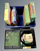 A box of mid 20th century games and chemistry sets
