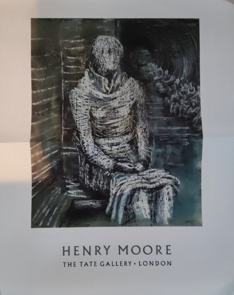 Henry Moore - Woman seated in the underground - Tate gallery poster.