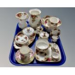 A tray of Royal Albert Old Country Roses cabinet china and a Royal Albert American Beauty tea cup