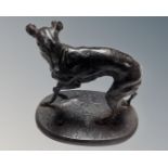 After Mené cast metal figure of a greyhound,