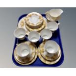 A tray of 22 piece Royal Albert Primrose tea service