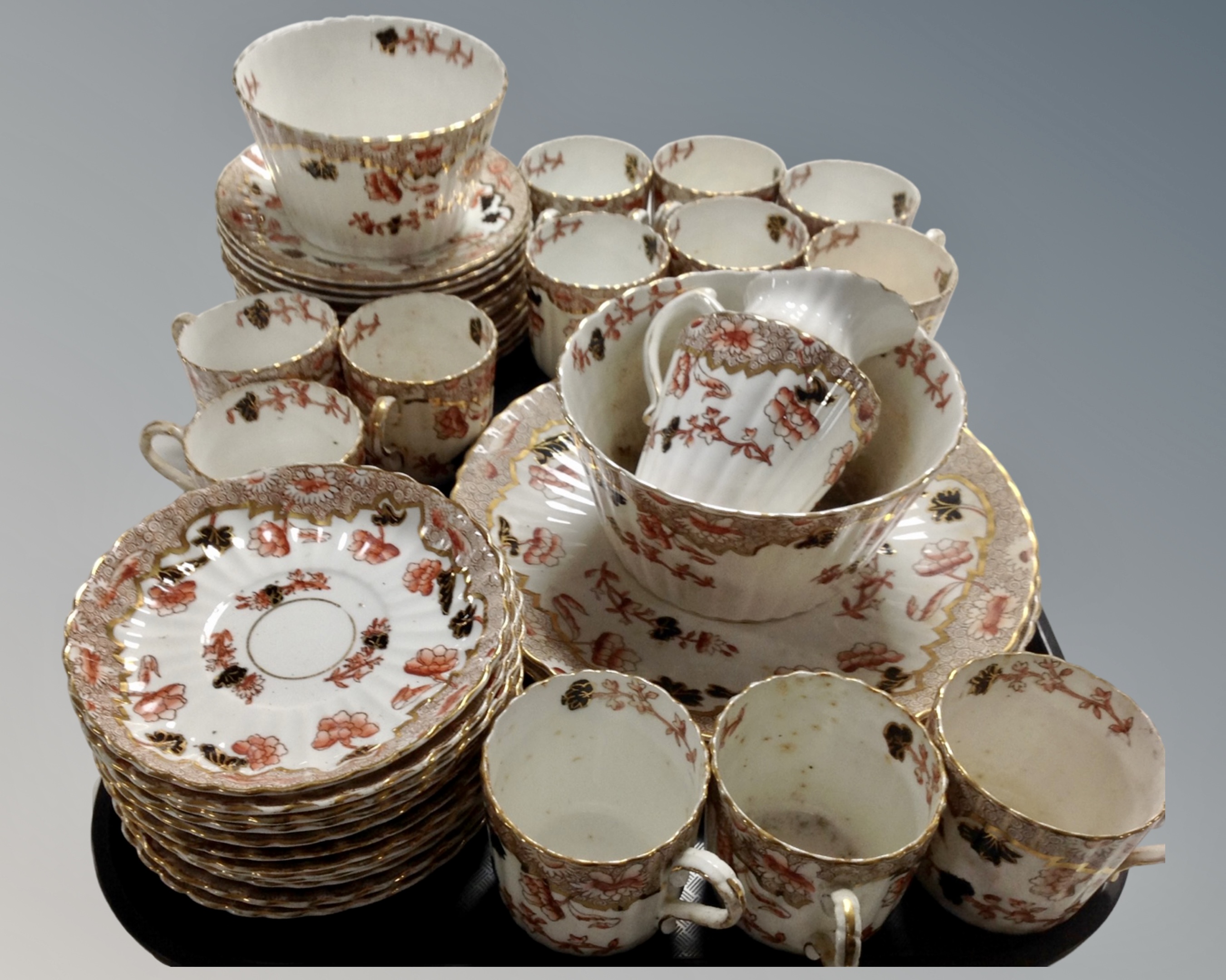 A 19th century china tea service