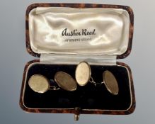 A pair of 9ct gold gent's cufflinks in Austin Reid box CONDITION REPORT: 6.