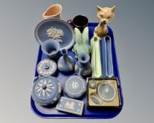 A tray of Wedgwood jasper ware inc.