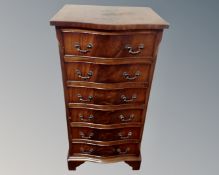A Regency style narrow six drawer chest