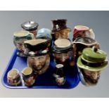 A tray of character jugs : Kingston pottery,