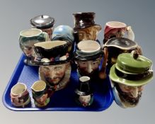 A tray of character jugs : Kingston pottery,