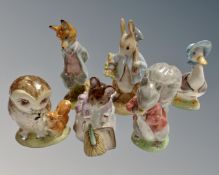 Six Beswick Beatrix Potter figures - Old Mr Brown, Jermima Puddleduck,