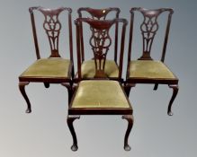 Four Edwardian mahogany dining chairs