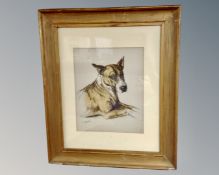 After K F Barker, colour print depicting a dog,