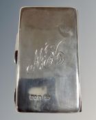 A miniature silver writing case, London hallmarks.