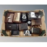 A box of vintage cameras : Kodak plate, Kodak brownies,