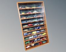 A display case containing 43 Matchbox,