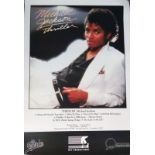 Michael Jackson Thriller 9 track album listing poster,