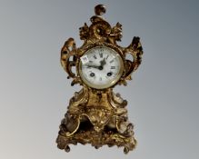 A Victorian French gilded bronze mantel clock