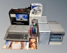 Assorted electricals : Sanyo digital photo printer, Neatec 5 in 1 home theatre system,
