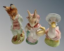 Three large Beswick Beatrix Potter limited edition figures - Jermima Puddle Duck no.