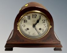 An Edwardian inlaid mantel clock retailed by W & H Ingham of Gateshead