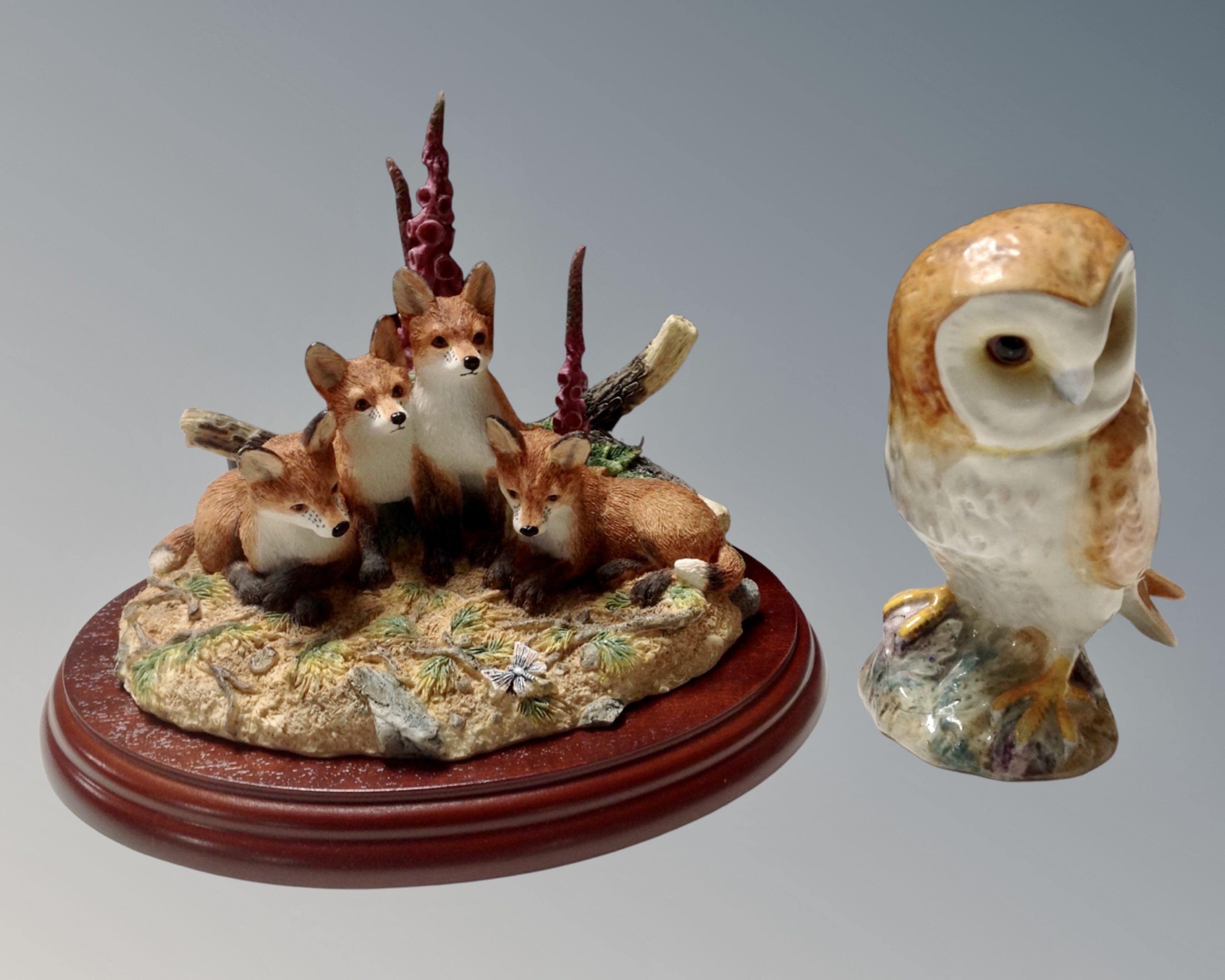 A Border Fine Arts studio figure "Young Ones, Nature's Kingdom A0725, cubs corner",